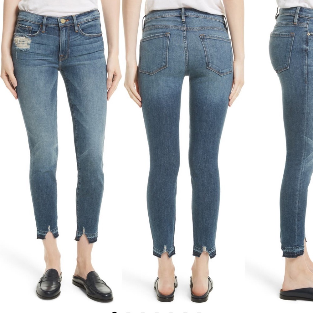 FRAME Le Skinny de Jeanne Crop Release Hem Jeans